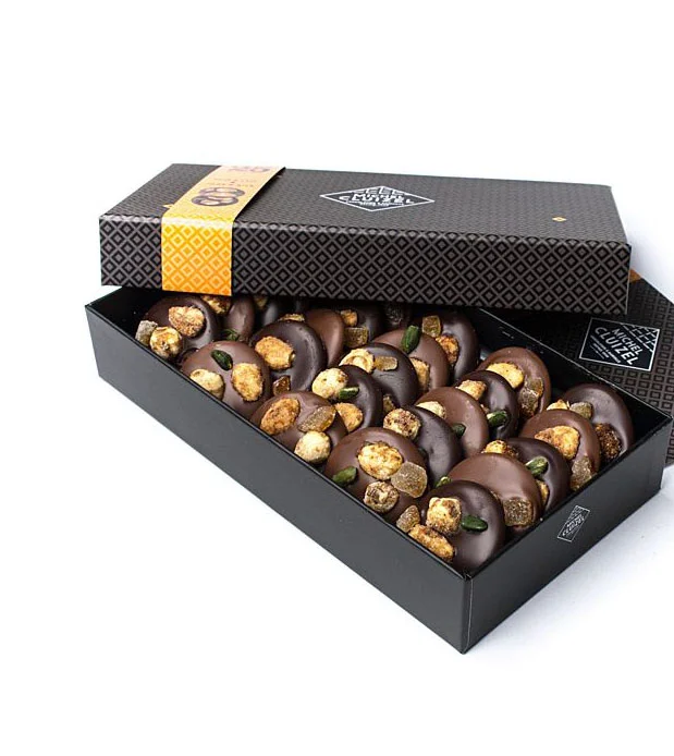 Chocolate Boxed Dark Brown Geometric Typography