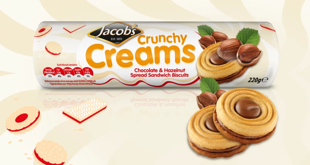 Chocolate Cookie Creams Yellow Red Hazelnut