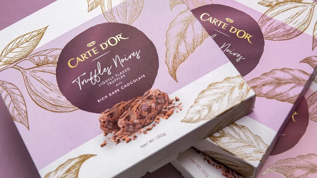 Chocolate Gold Leaf Luxurious Purple Elegant Packaging