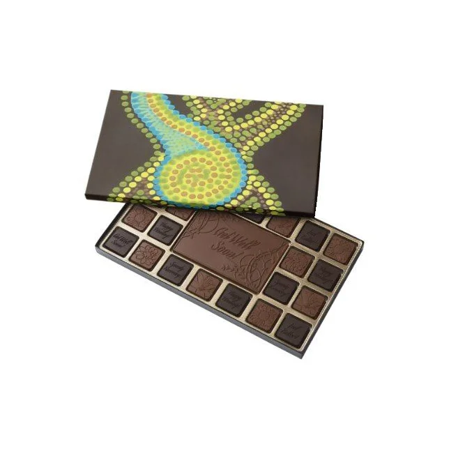 Chocolate Indigenous Art Brown Yellow Blue