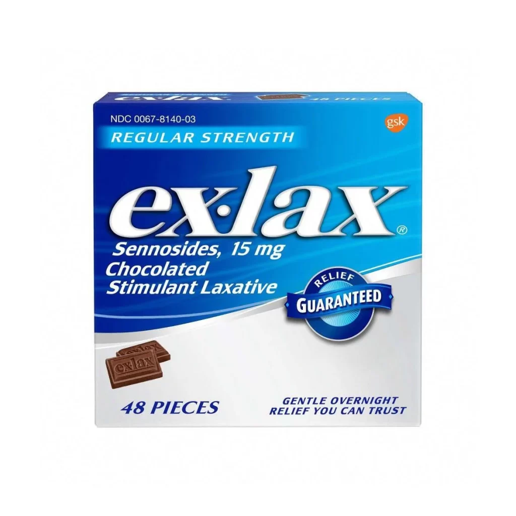 Chocolate Stimulant Laxative Blue White Packaging Design