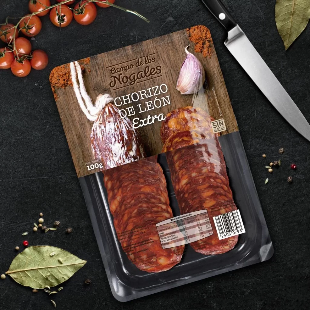 Chorizo de Leon Extra Sausage Red Packaging Garlic