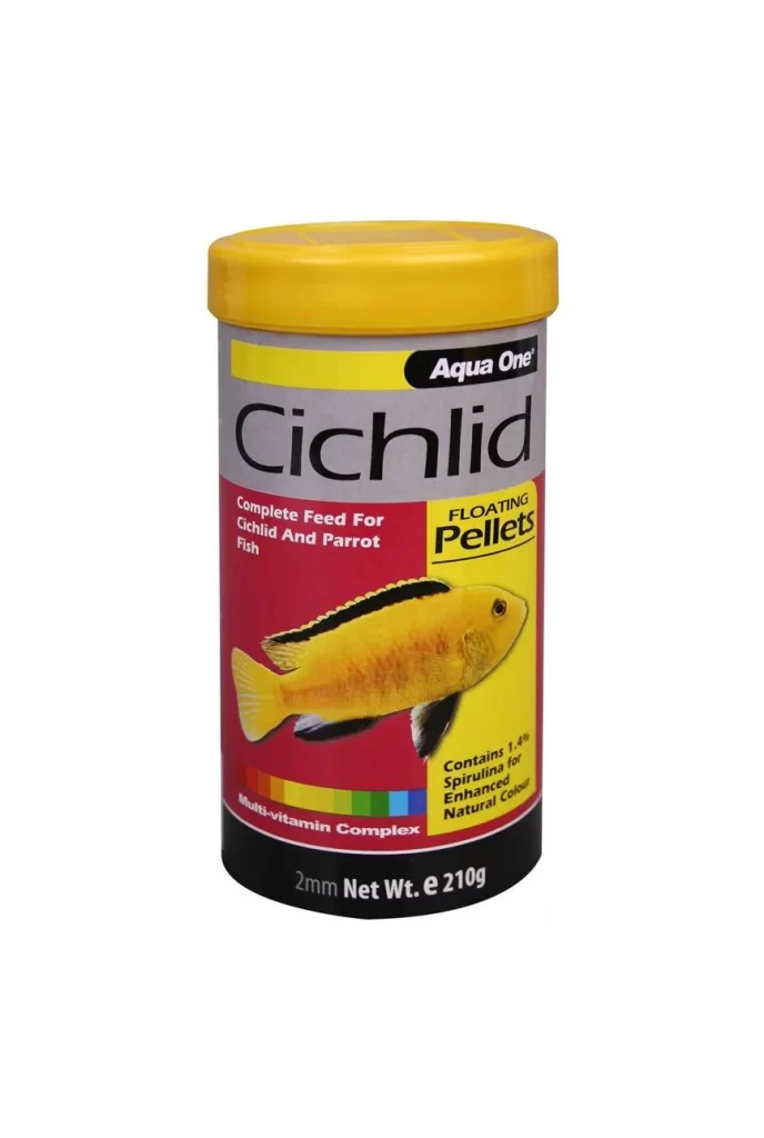 Cichlid Floating Pellets Aqua One Yellow Red Fish