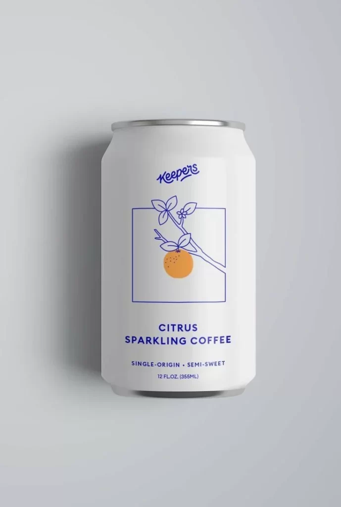 Citrus Sparkling Coffee White Blue Minimalist Design