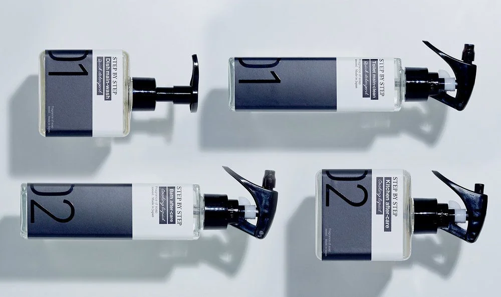 Cleaning Products Minimalist Black White Modern Design