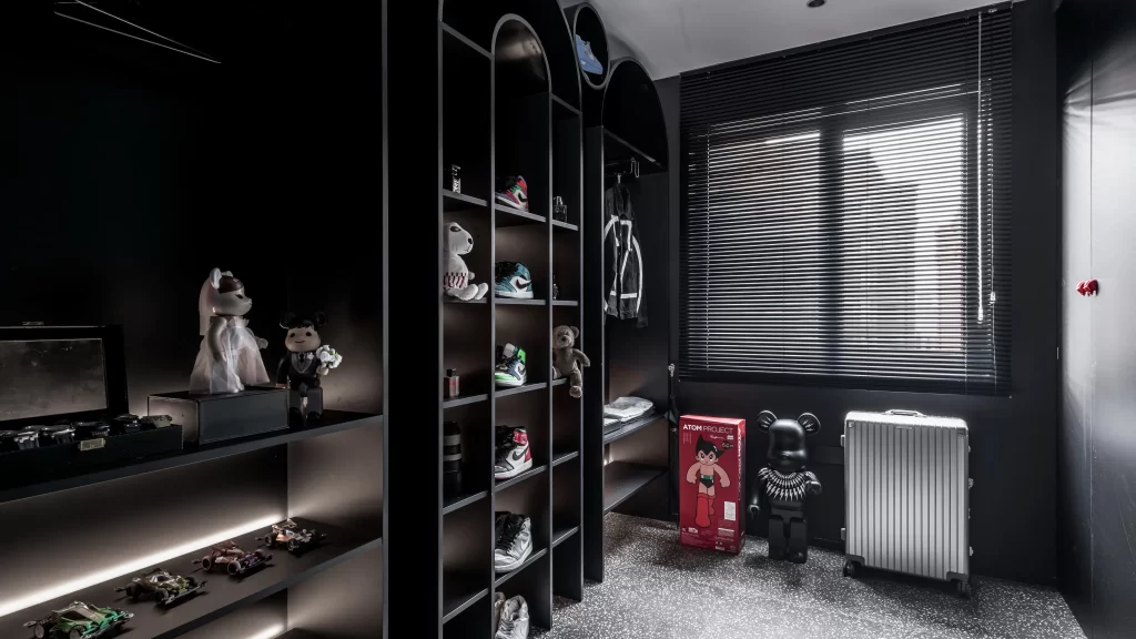 Closet Contemporary Black White Minimalist Storage