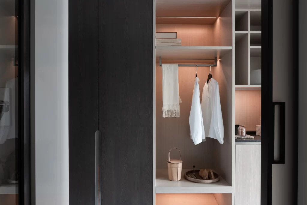 Closet Modern Neutral Light Wood Storage