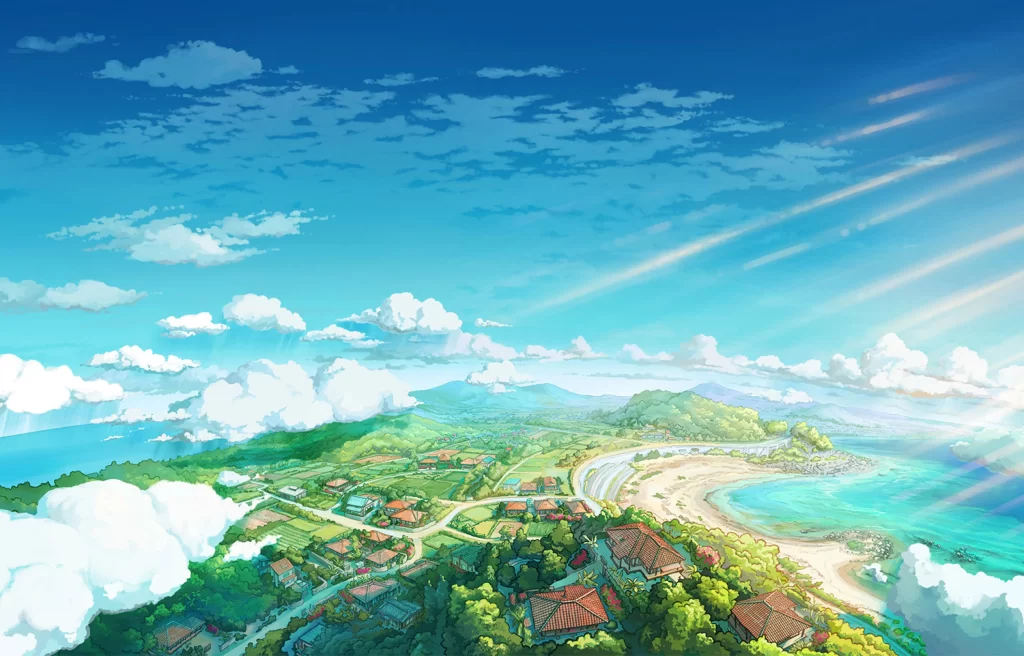 Coastal Village Scenic View Blue Sky Greenery Sunshine Mateusz Urbanowicz