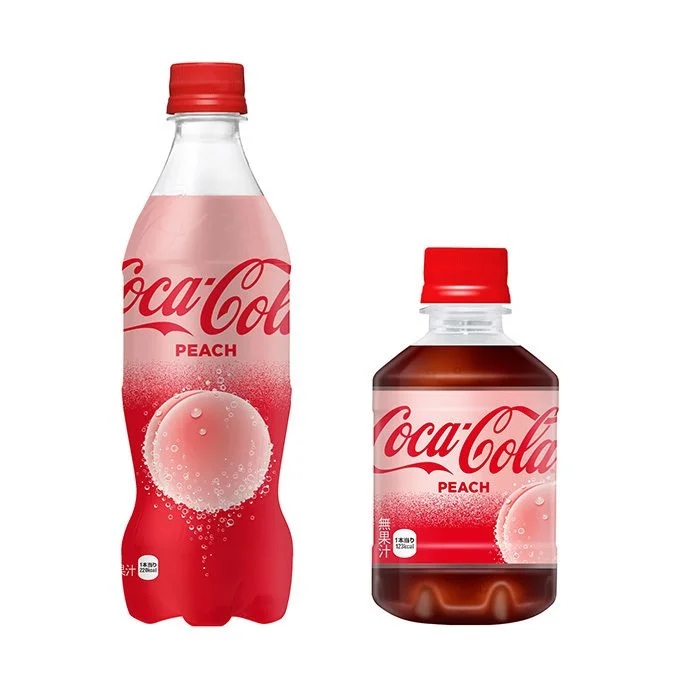 Coca-Cola Peach Beverage Red Pink Modern Design