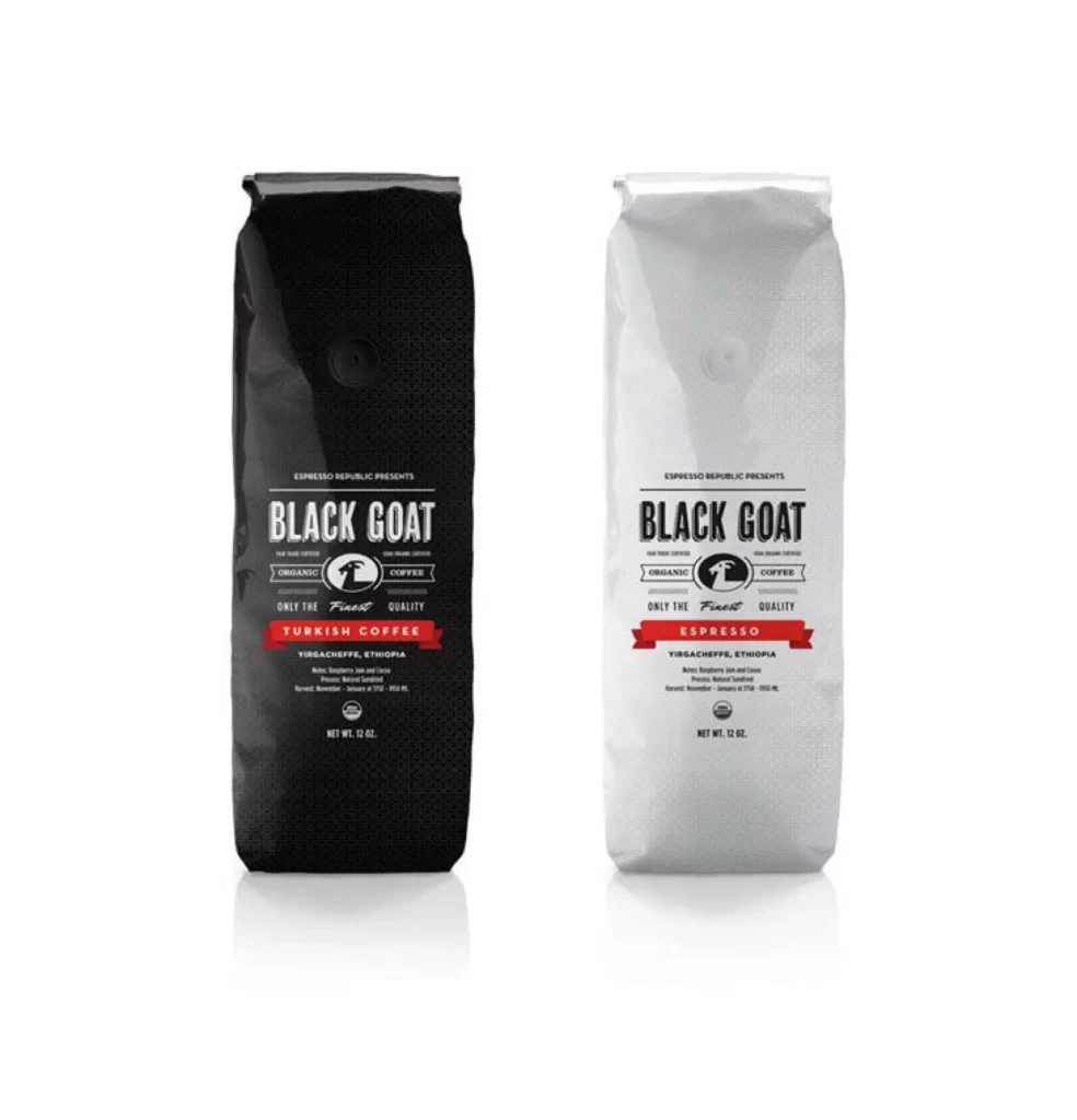 Coffee Minimalist Black White Red