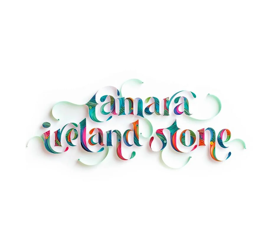 Colorful Artistic Flourish Swirls Vibrant Typography Design