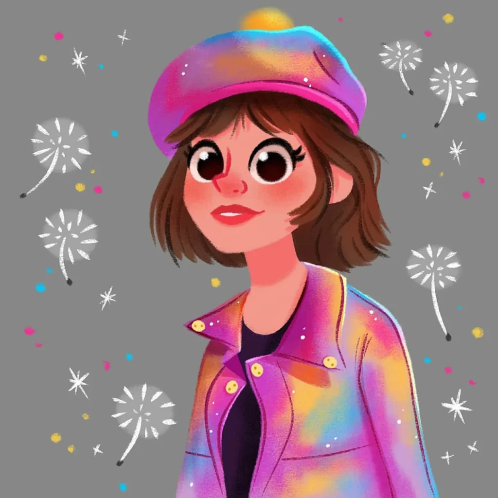 Colorful Clothing Beret Dandelions Sparkles Joyful Eleonore Pelluau