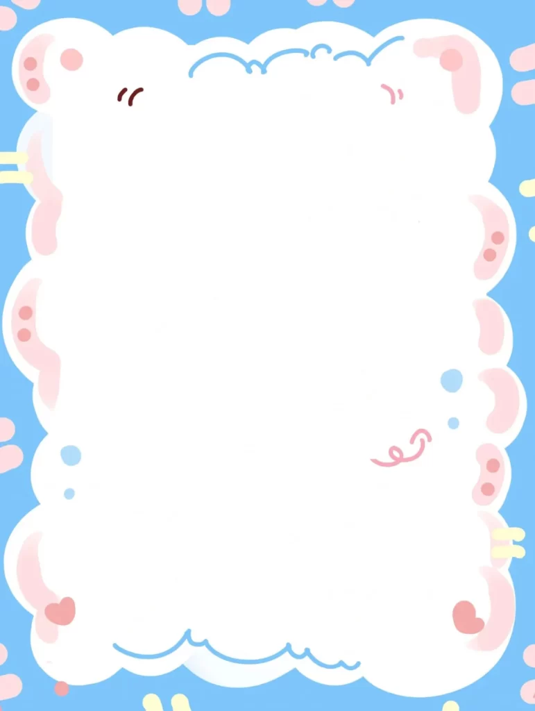 Colorful Clouds Blue Background Pink Accents Decorative Elements