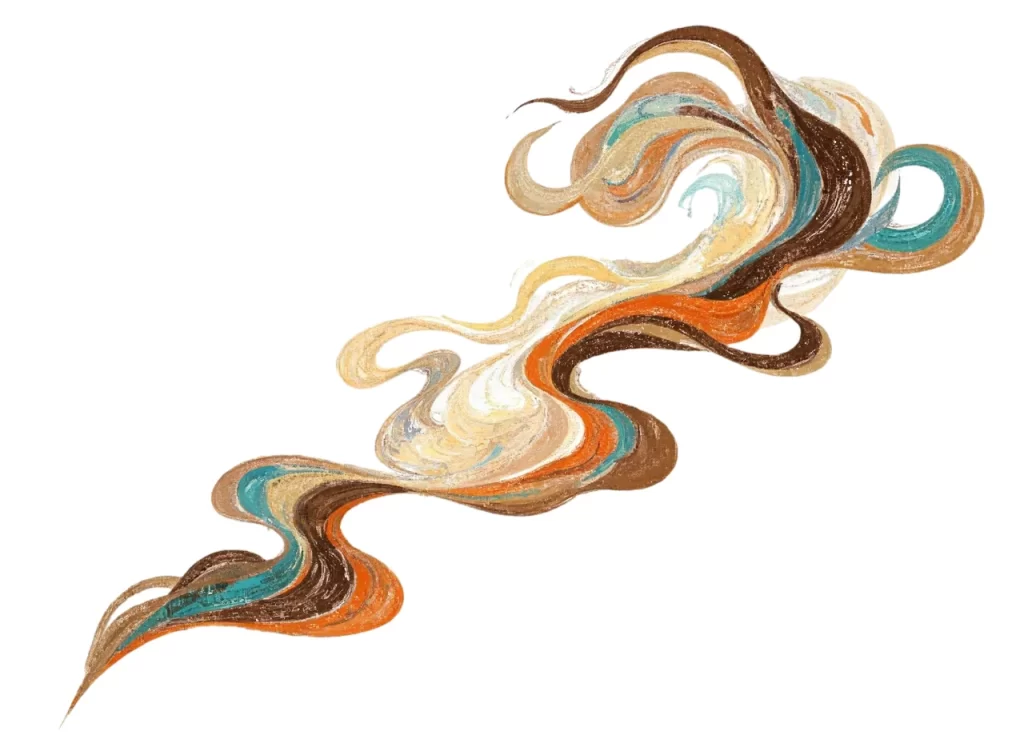 Colorful Organic Flowing Dunhuang Traditional Pattern