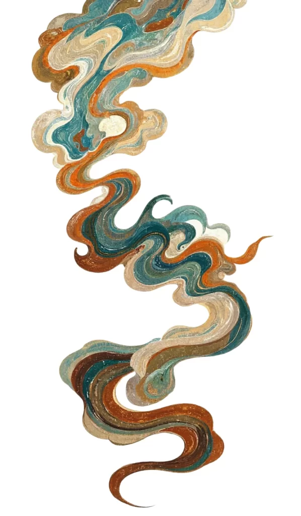 Colorful Organic Flowing Dunhuang Traditional Pattern