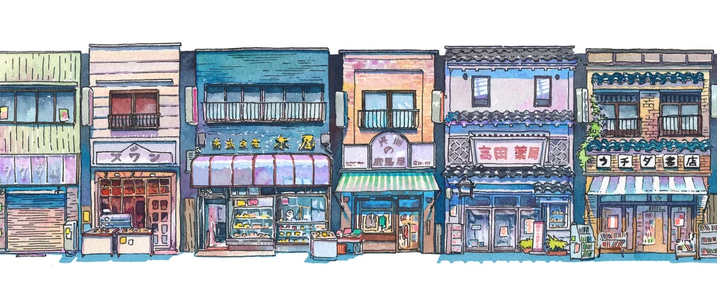 Colorful Shops Street View Mateusz Urbanowicz