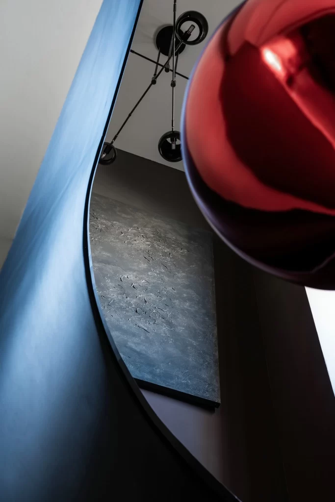 Contemporary Artistic Dark Red Black Blue