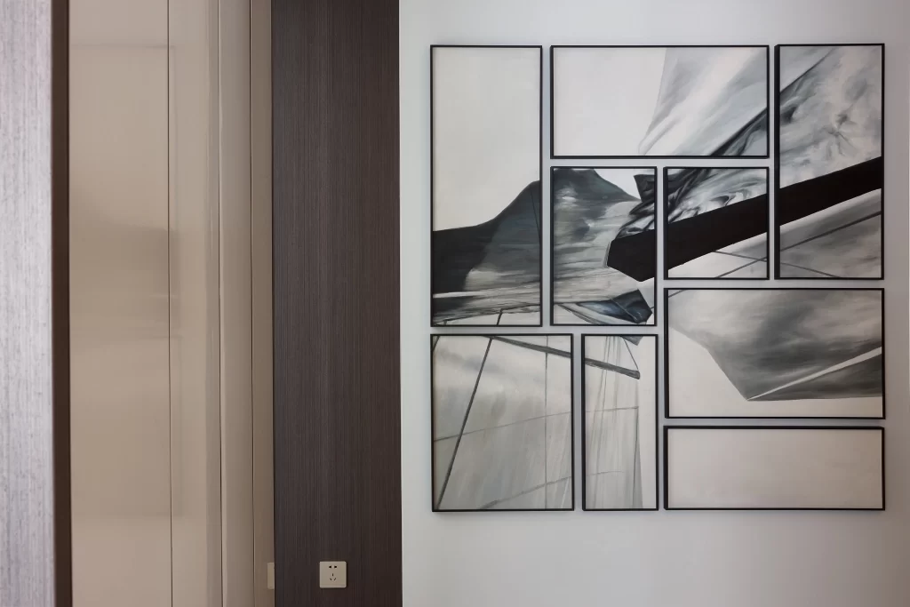 Contemporary Artistic Monochrome Neutral Abstract