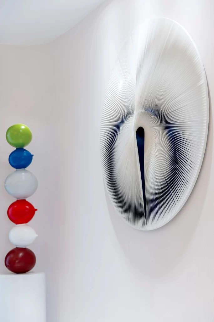 Contemporary Artistic Sculpture White Blue Red Green