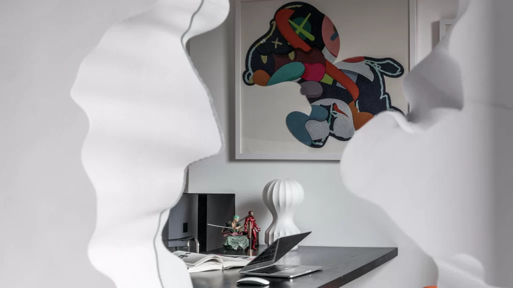 Contemporary Artistic Workspace Monochrome Abstract Artistic Figures