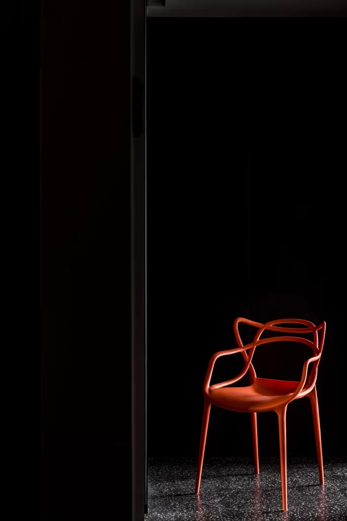 Contemporary Chair Red Black Minimalist
