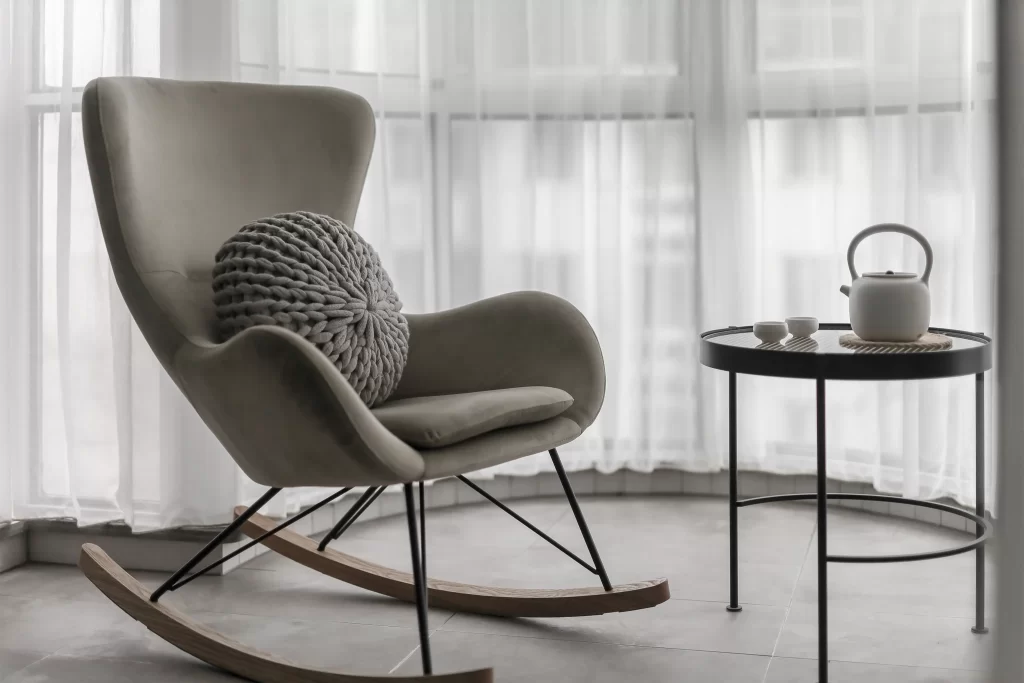 Contemporary Cozy Chair Neutral Gray Soft Textures