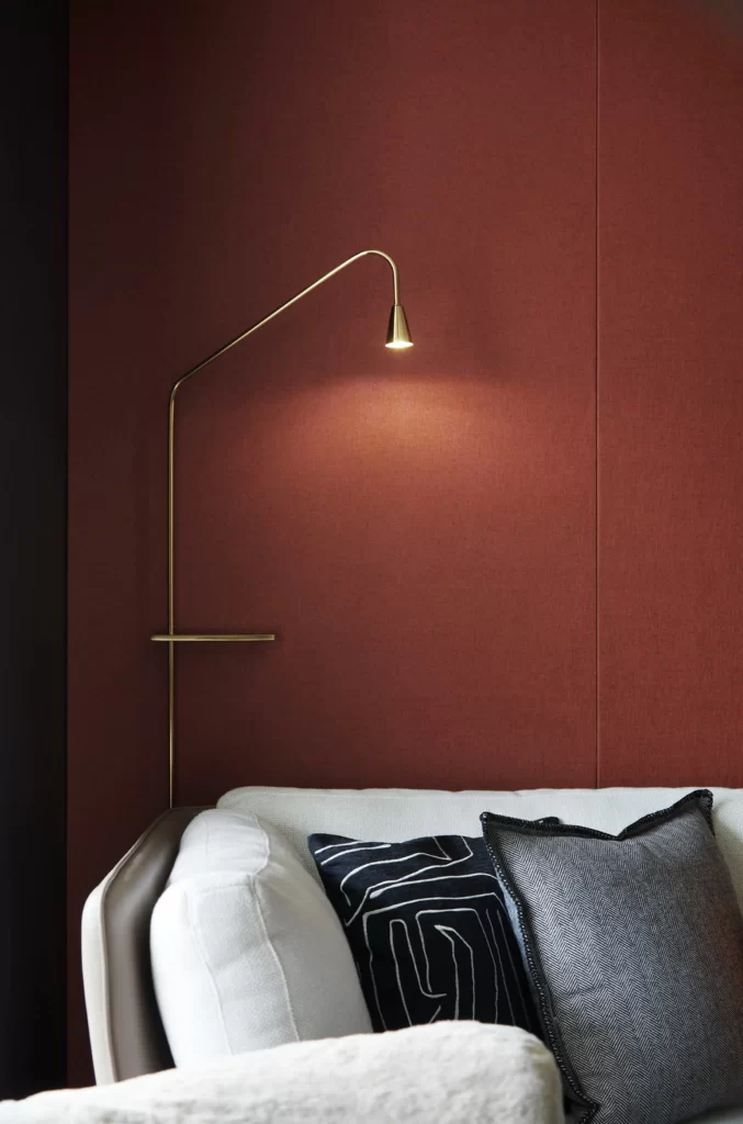 Contemporary Cozy Living Space Warm Red Neutral Tones