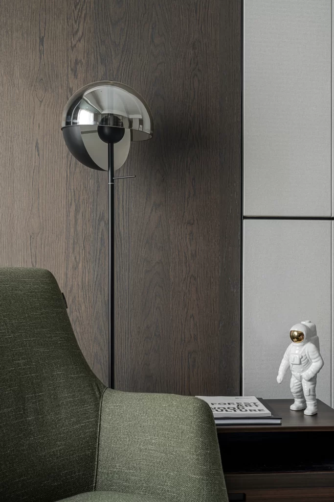 Contemporary Elegance Dark Wood Neutral Tones Minimalist