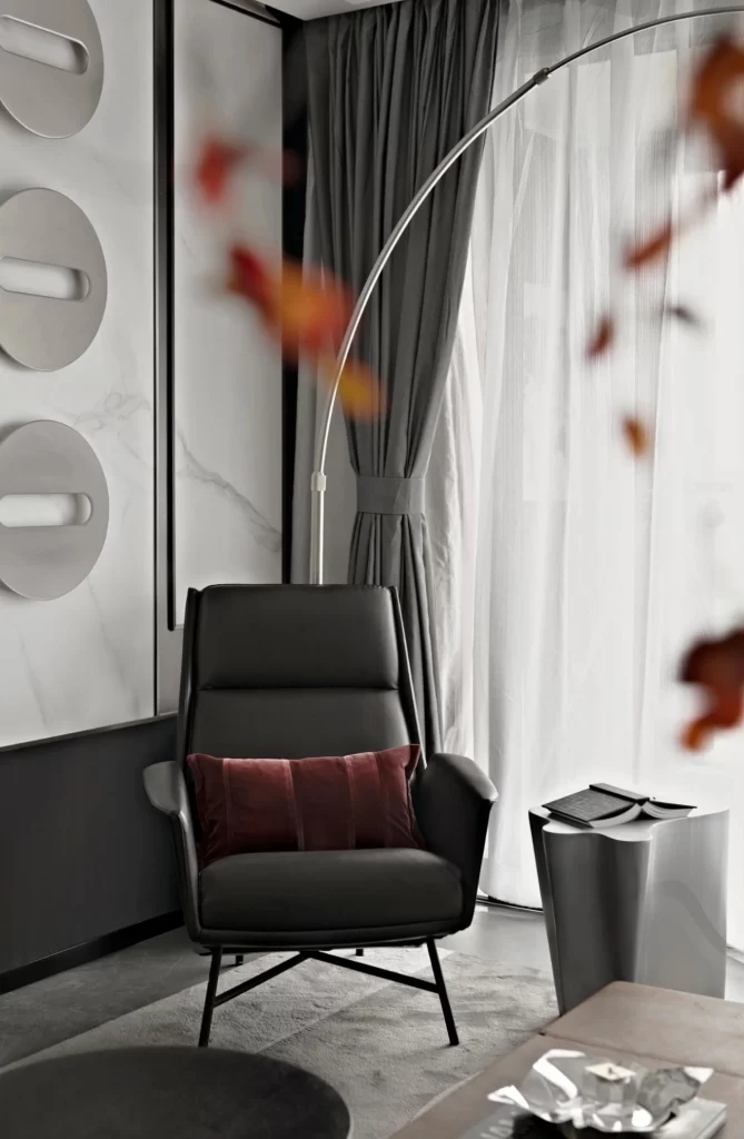 Contemporary Elegance Neutral Tones Black Leather Accents