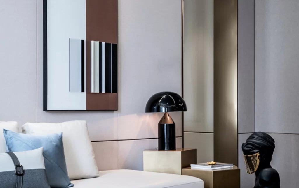 Contemporary Elegance Neutral Tones Geometric Artistic Accents