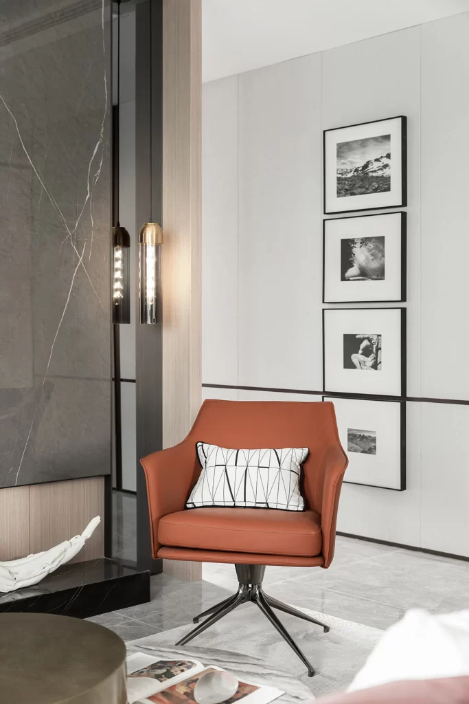 Contemporary Elegance Neutral Tones Leather Accents Artistic Decor