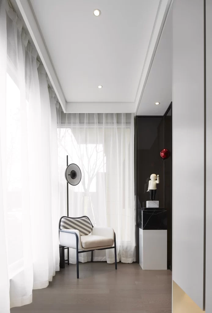 Contemporary Elegance White Black Minimalist Sculpture