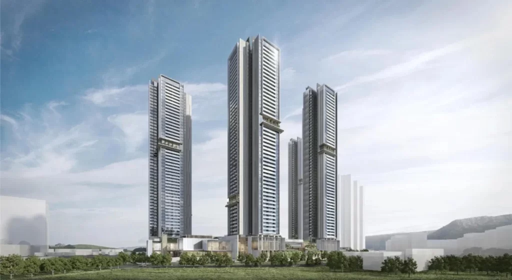 Contemporary Highrise Building Glass Facade Neutral Tones Modern Architecture