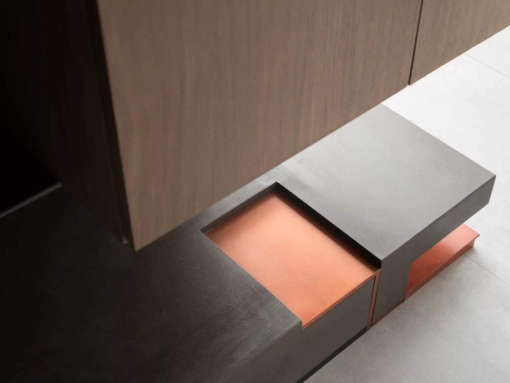 Contemporary Industrial Minimalist Neutral Gray Copper