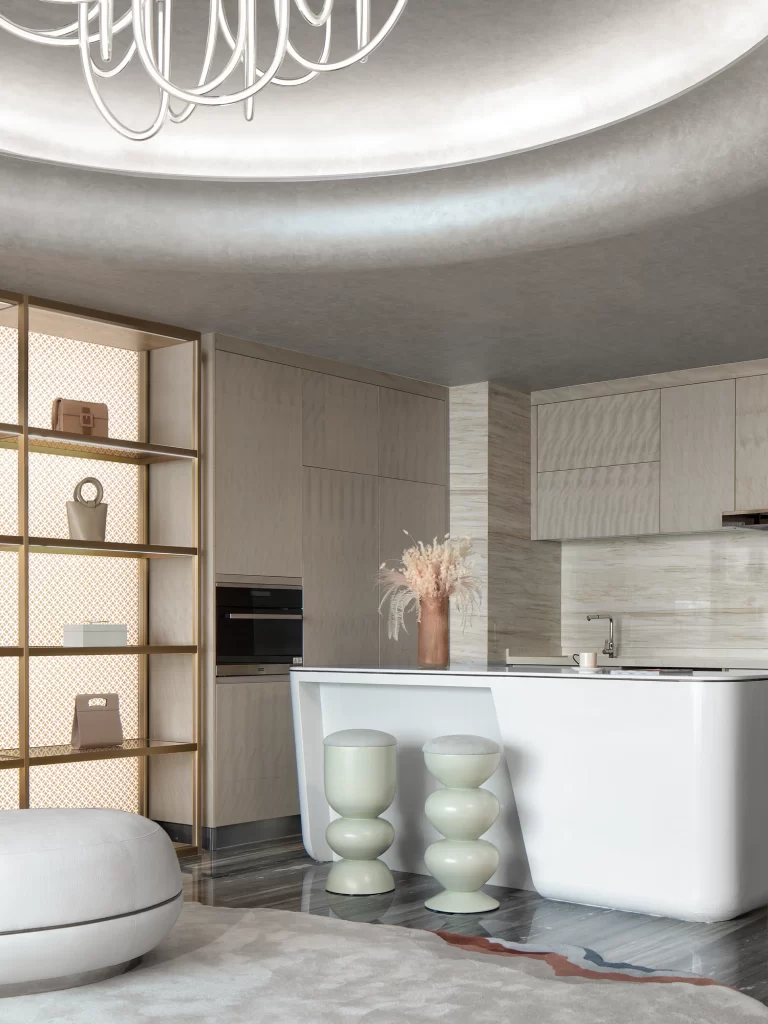 Contemporary Kitchen Neutral Tones Light Wood Minimalist Design