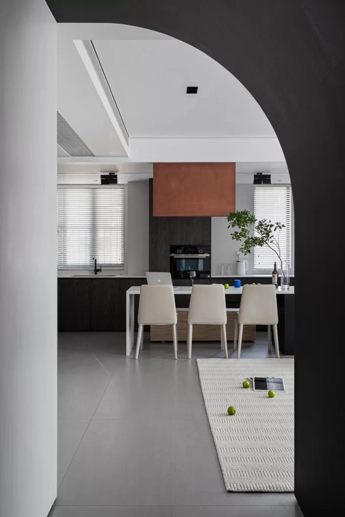 Contemporary Kitchen Neutral White Black Minimalist