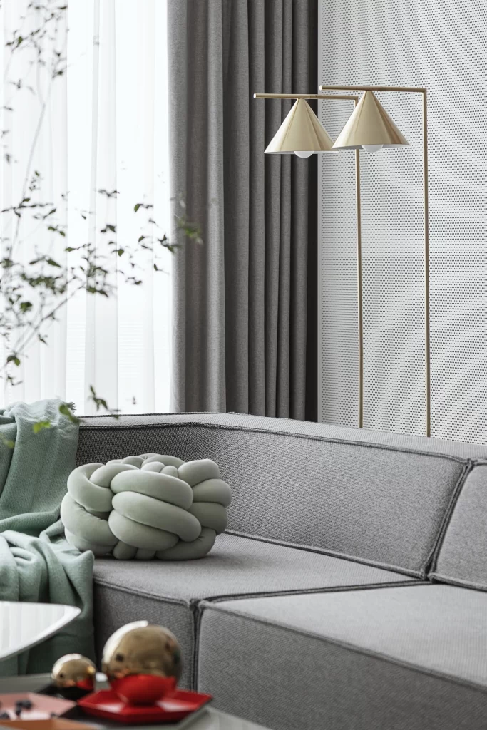 Contemporary Living Room Gray Neutral Soft Textures