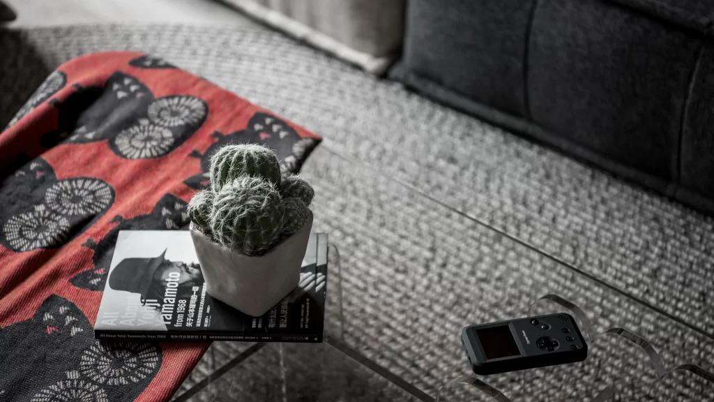 Contemporary Living Space Black White Red Patterned Textures
