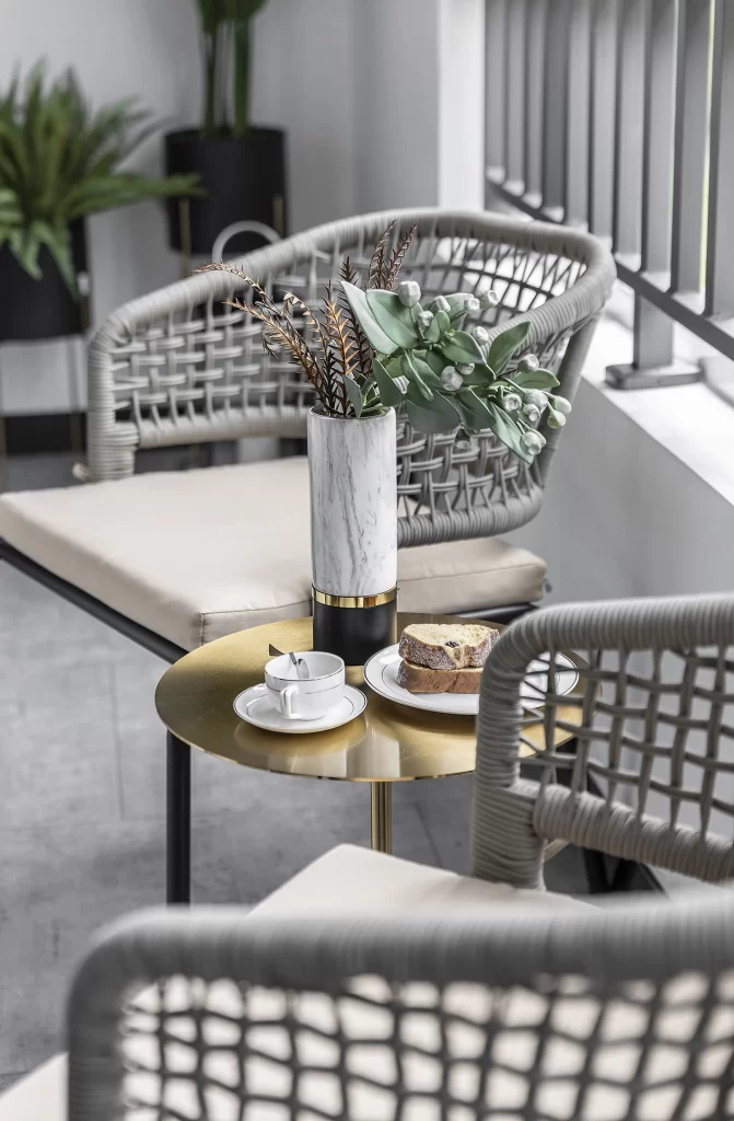 Contemporary Minimalist Lounge Neutral Grey White Gold