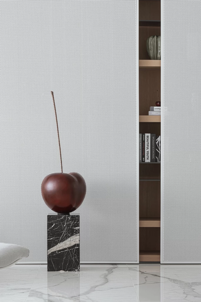 Contemporary Minimalist Study Neutral White Marble Wood