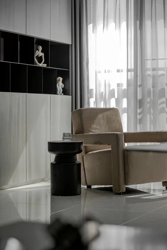 Contemporary Neutral Beige Black Minimalist Furniture