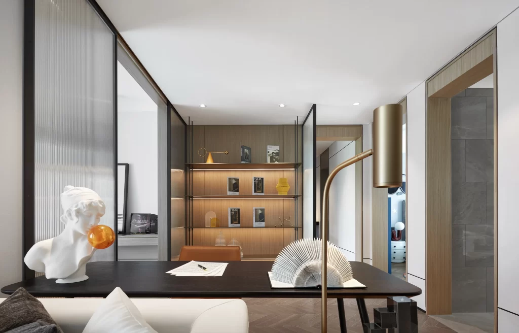 Contemporary Office Neutral Tones Wood Accents Minimalist