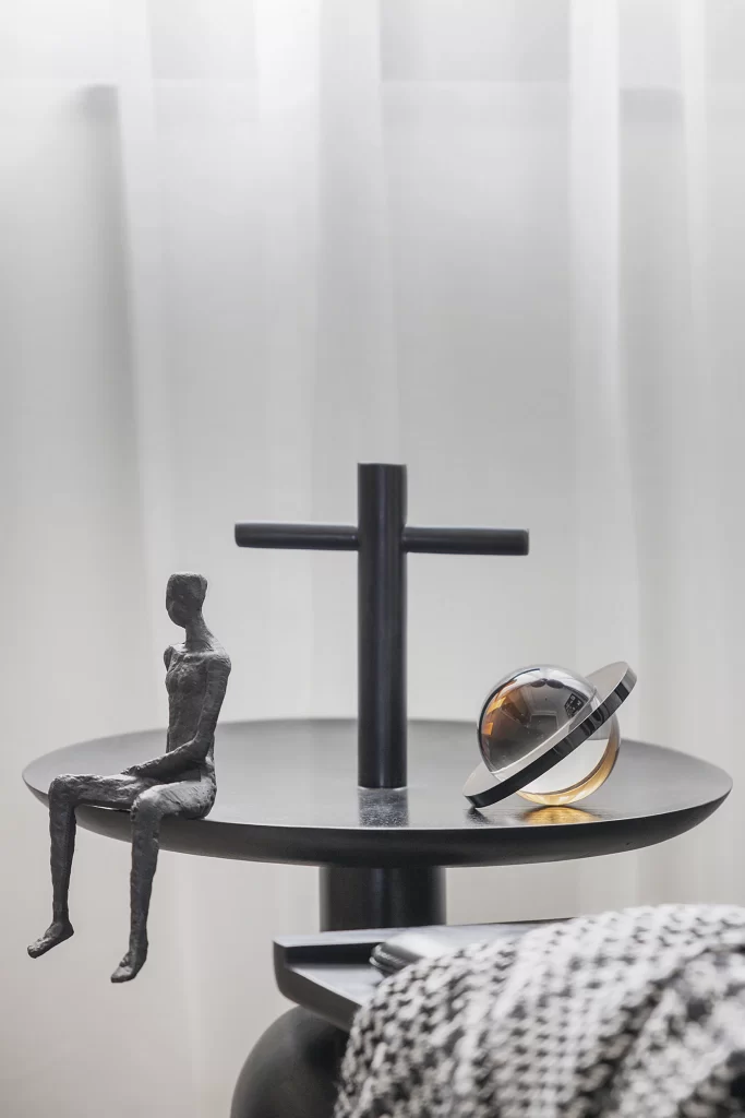 Contemporary Sculptural Monochrome Black Metal Artistic