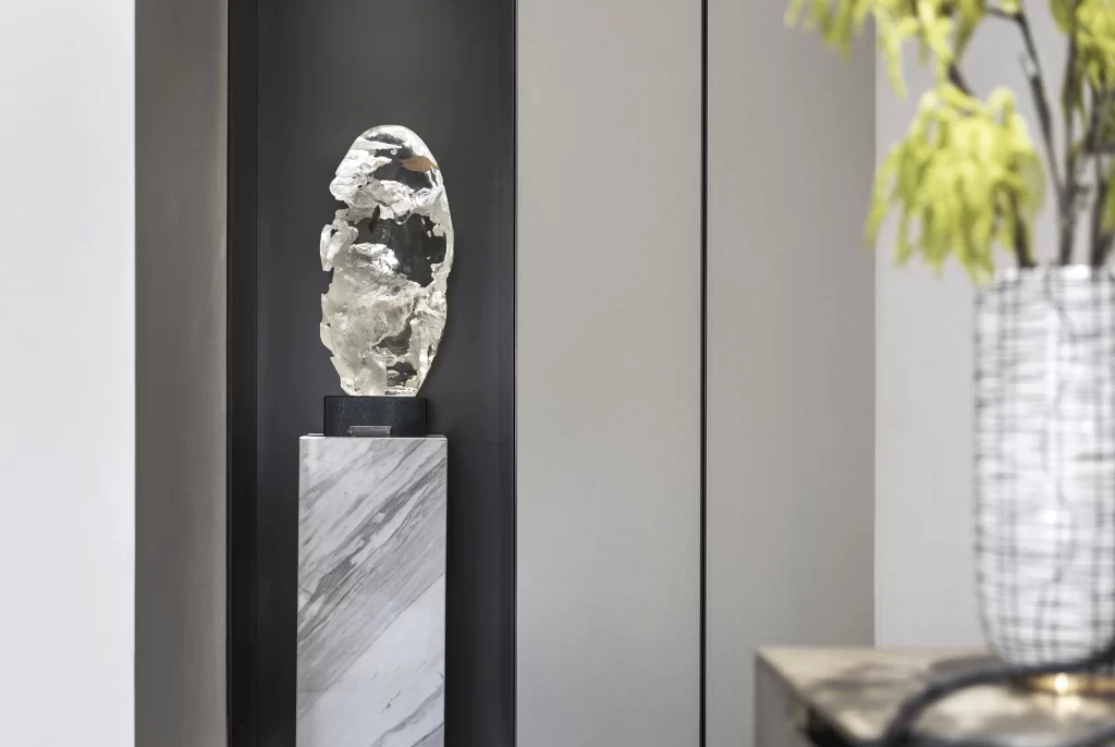 Contemporary Sculpture Marble Base Neutral Tones Minimalist