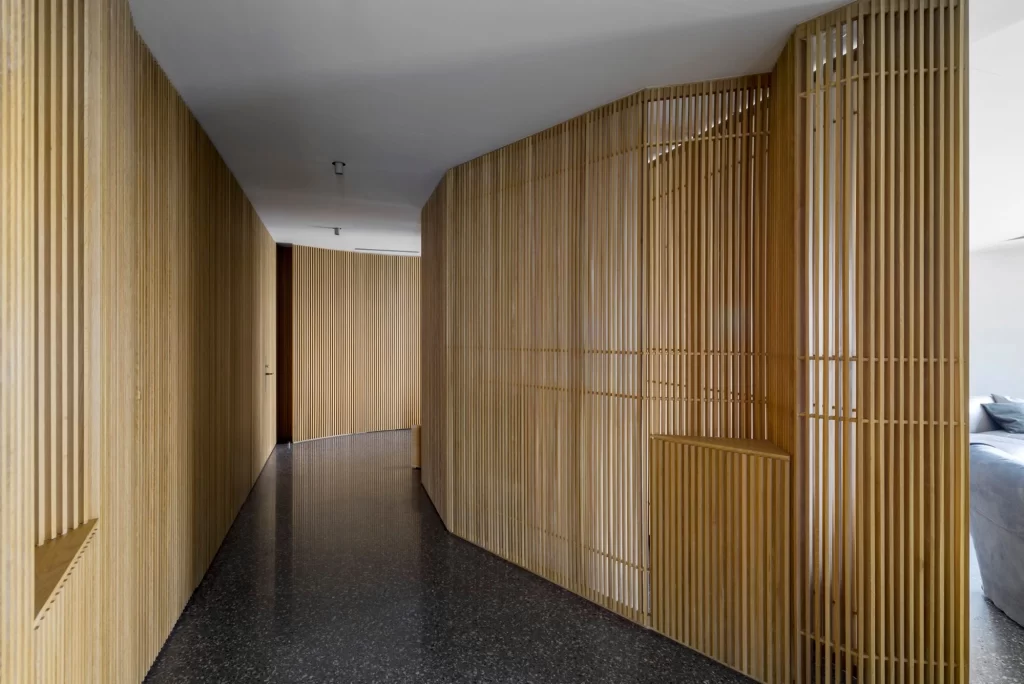 Contemporary Wood Paneling Neutral Tones Minimalist Design