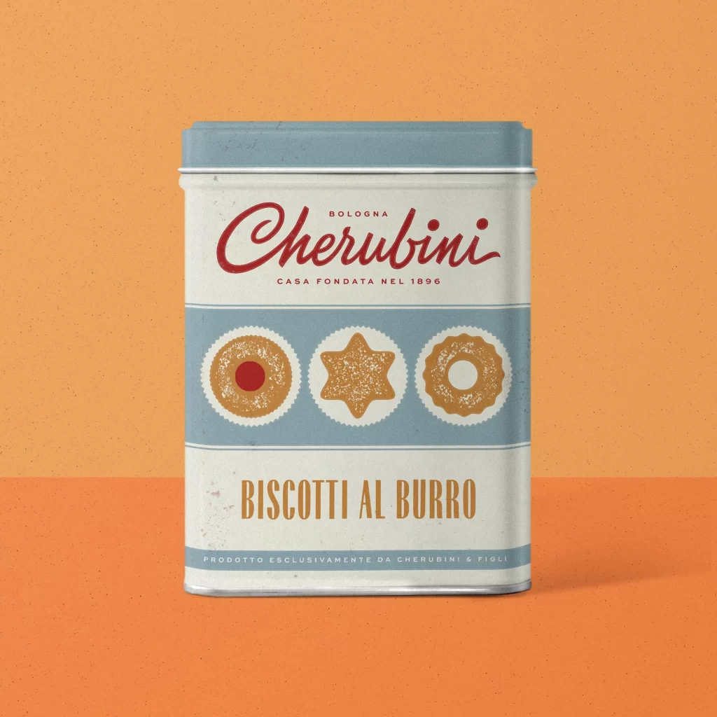 Cookies Retro Blue White Illustration