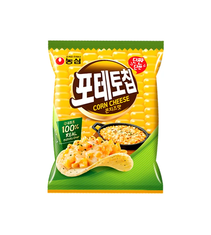 Corn Cheese Snack Yellow Green Bold Packaging Design