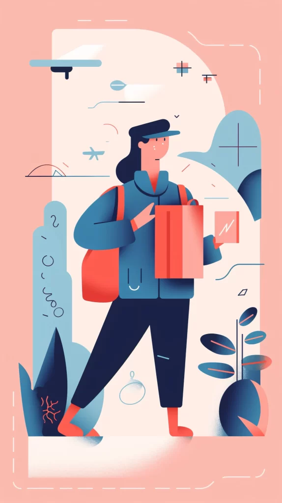 Courier Red Blue Abstract Modern