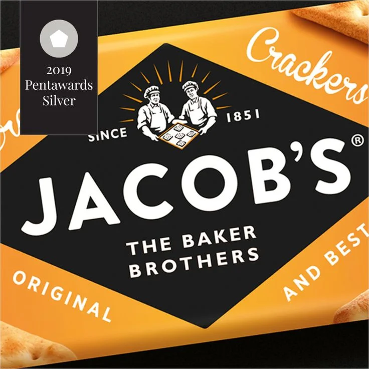 Crackers Packaging Black Orange Vintage Typography