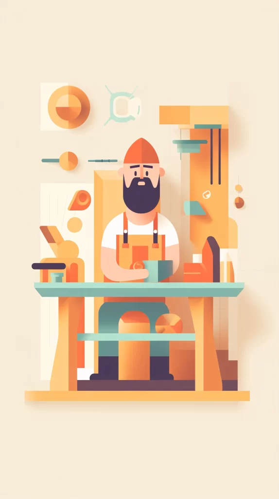 Craftsman Orange Tools Flat Illustration Modern